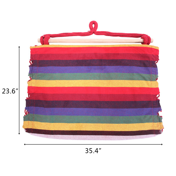 Rainbow Canvas Hanging Rope Chair with Pillows & Cotton Belt | Lymiu