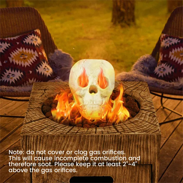 Realistic Ceramic Human Skull Fire Pit Halloween Decoration | LYMIU