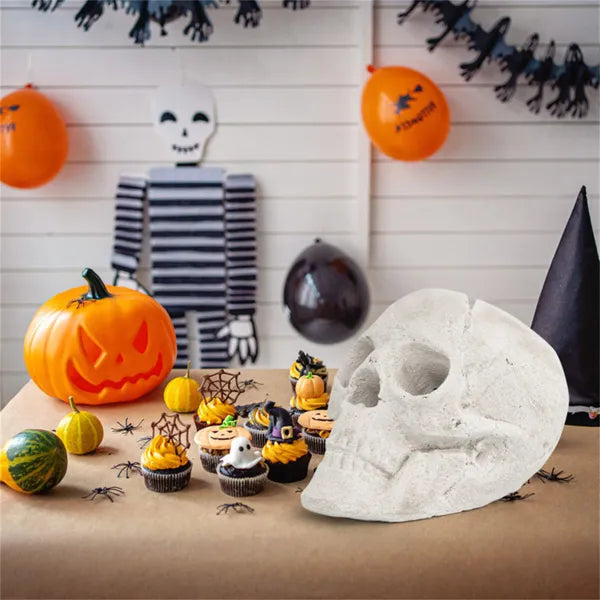 Realistic Ceramic Human Skull Fire Pit Halloween Decoration | LYMIU