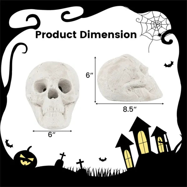 Realistic Ceramic Human Skull Fire Pit Halloween Decoration | LYMIU