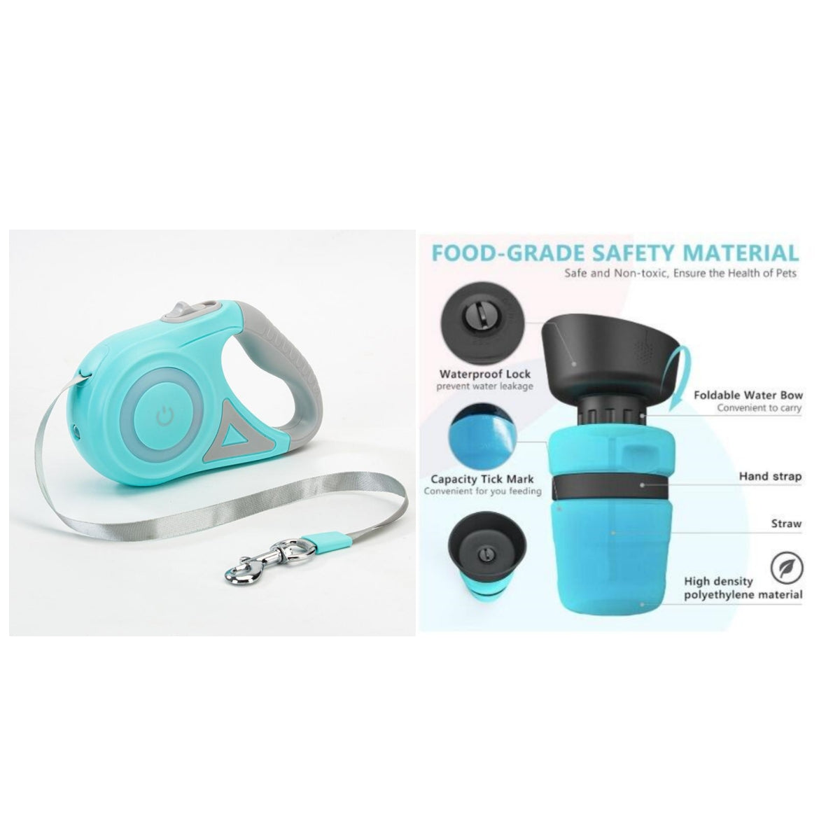 Retractable Dog Leash and Collar Set with Spotlight | LYMIU