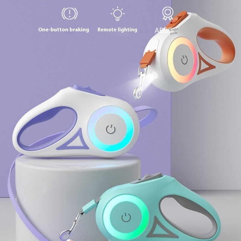 Retractable Dog Leash and Collar Set with Spotlight | LYMIU