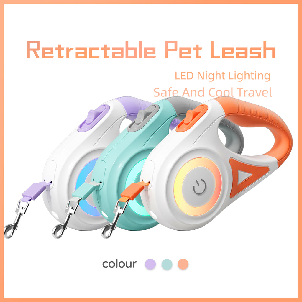 Retractable Dog Leash and Collar Set with Spotlight | LYMIU