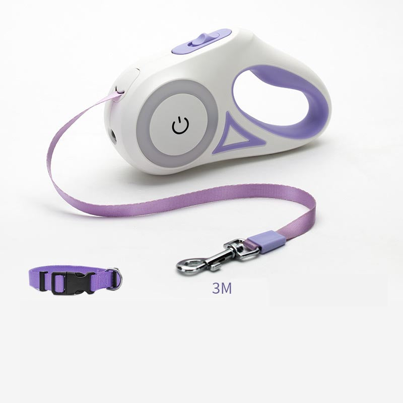 Retractable Dog Leash and Collar Set with Spotlight | LYMIU