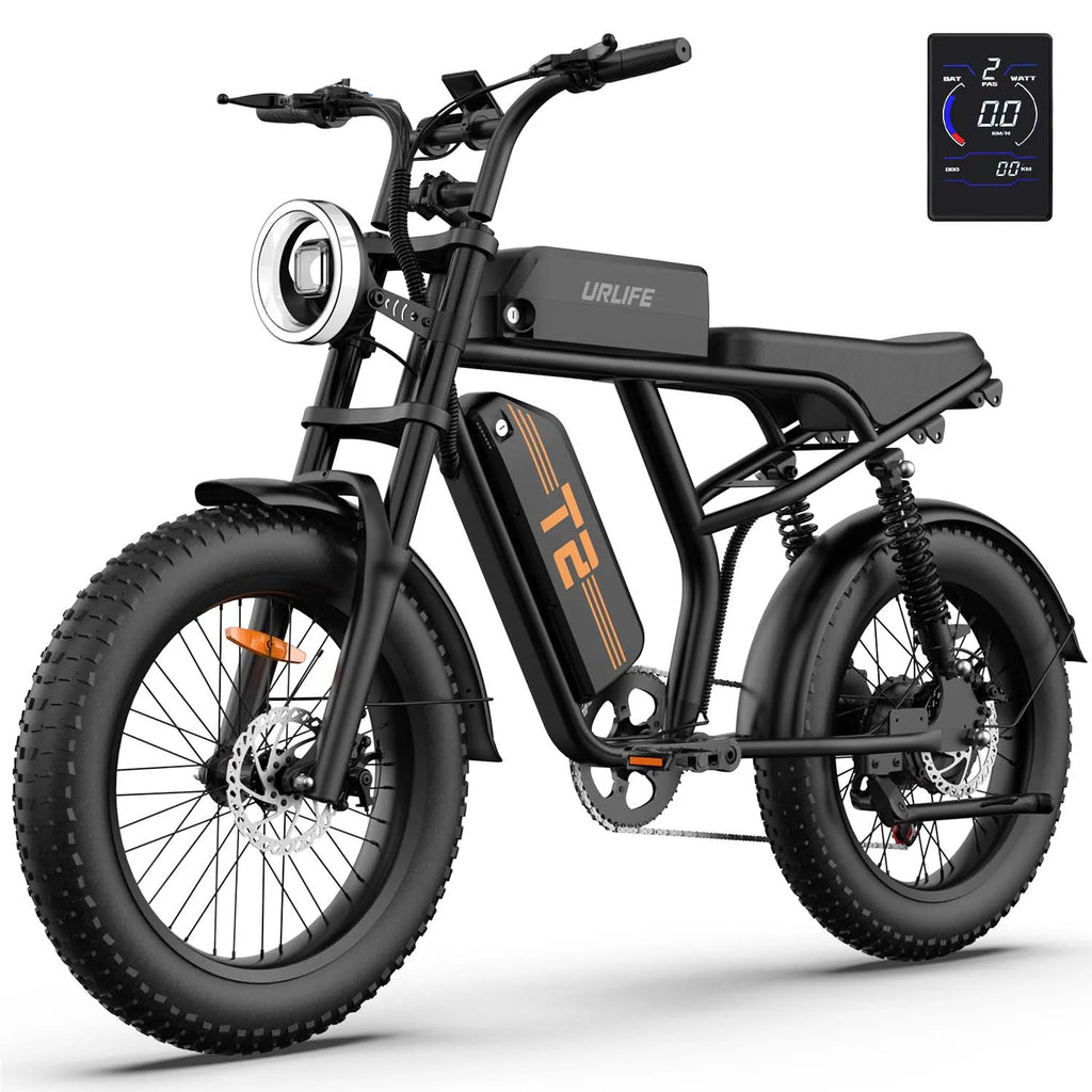URLIFE T2 Adult E-Bike | 20-Inch Fat Tire Electric Bicycle