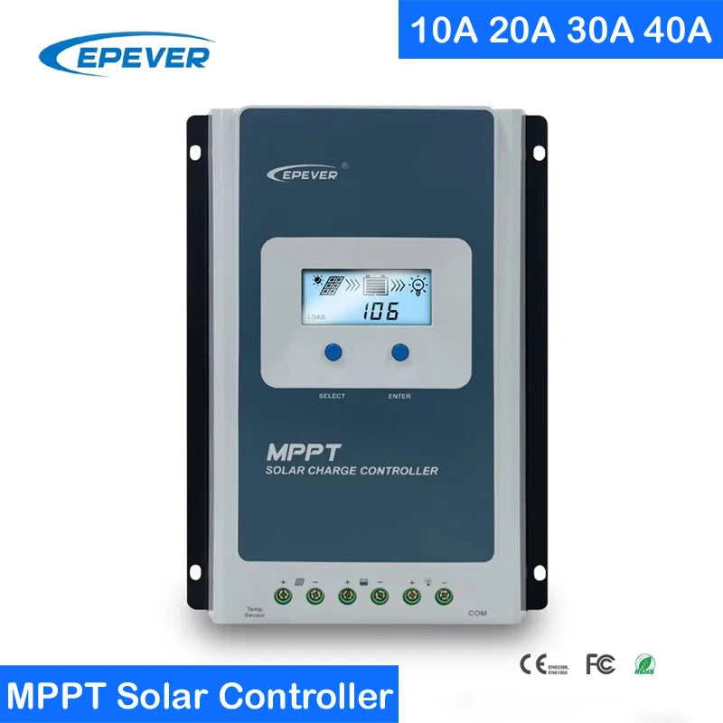 EPever Smart MPPT Solar Battery Regulator - 10A-40A