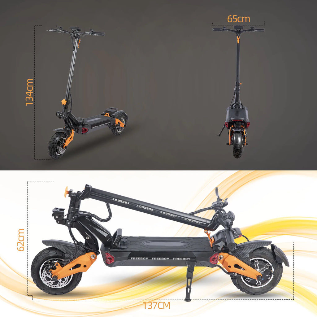 6000W Fast Electric Scooter for Adult,Daul Motor 50mph,60V 30Ah,11'' Off Road Tires,55miles Range,Sport Folding eScooter