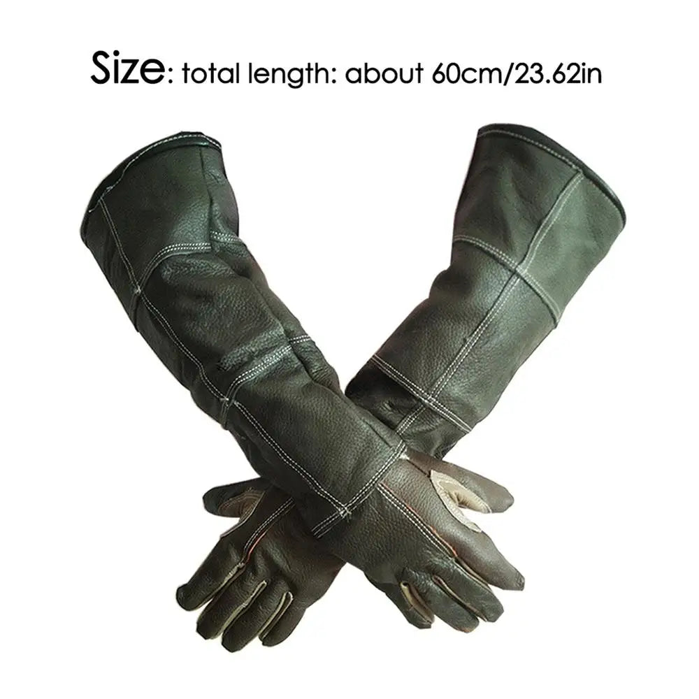 Pet Gloves Cowhide Leather Anti-grasping Anti Bite Protective Gloves Cat Dog Gardening Work Gloves Pets Training Handling Gloves