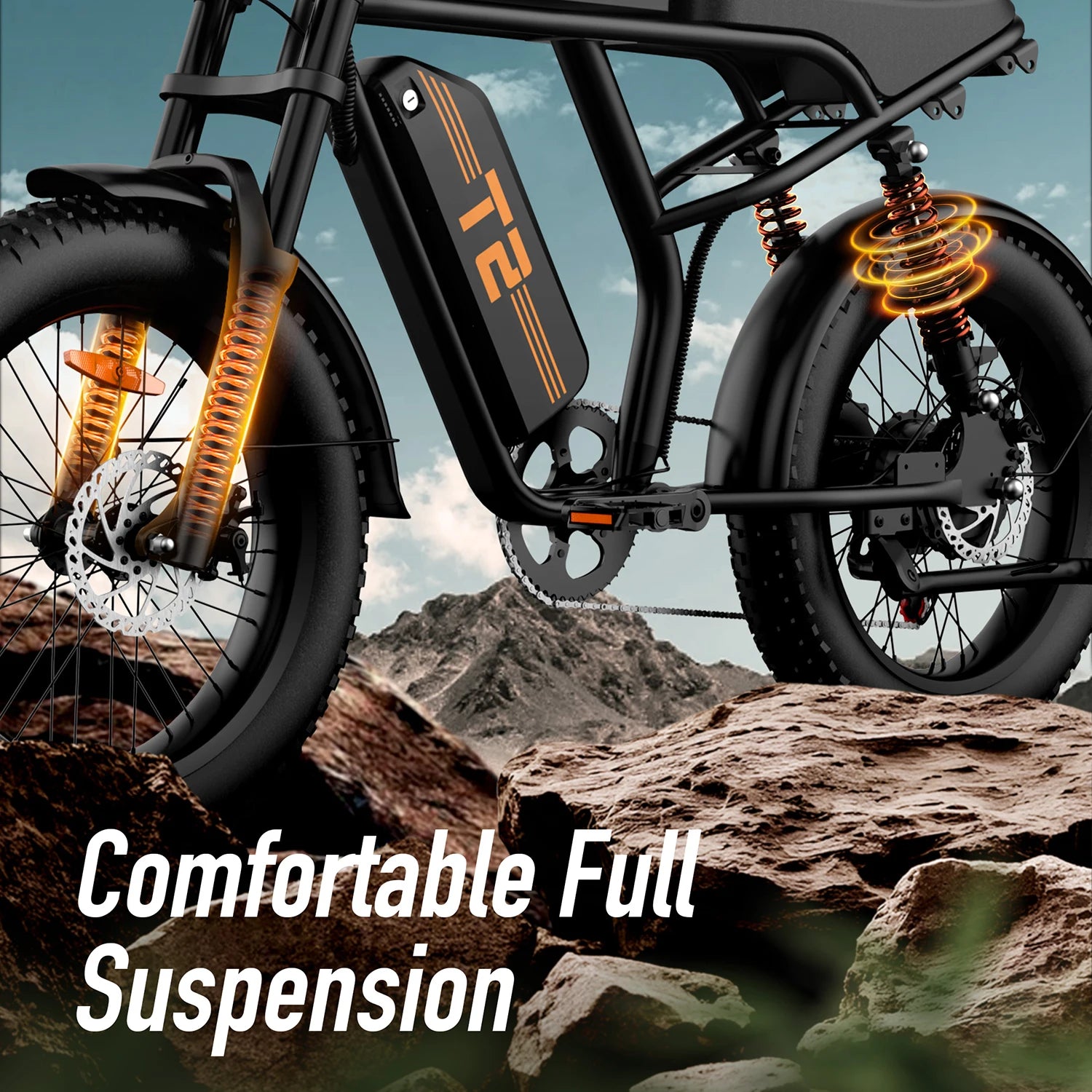 URLIFE T2 Adult E-Bike | 20-Inch Fat Tire Electric Bicycle