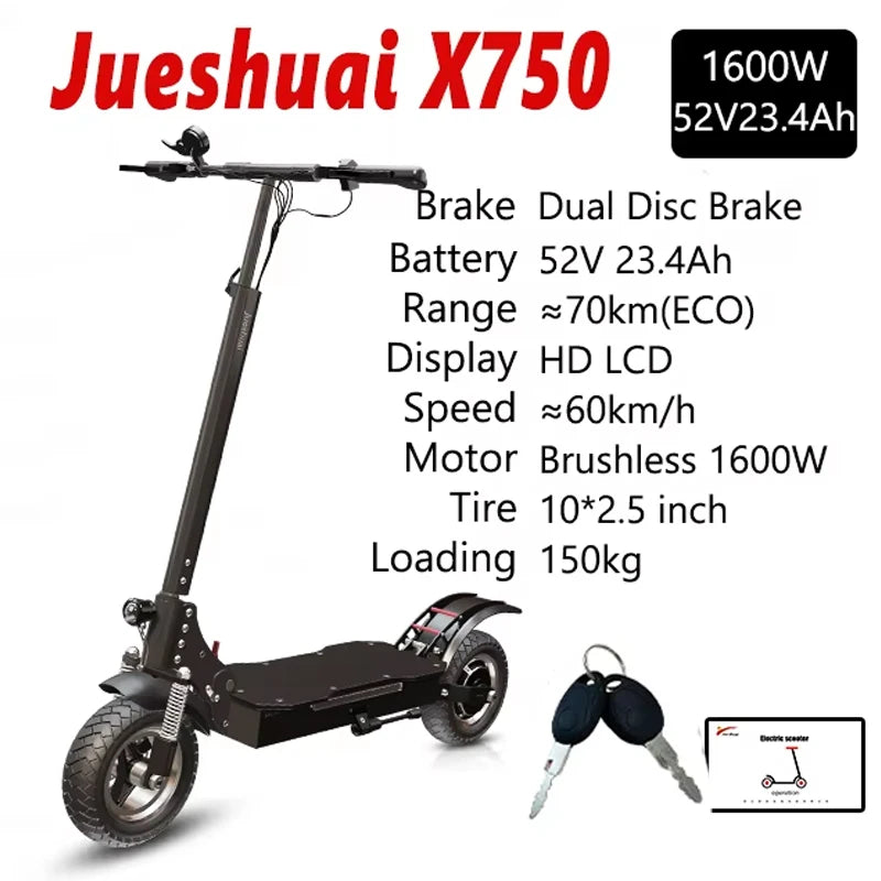 Jueshuai Powerful Electric Scooter - 11-Inch Foldable E-Scooter for Adults-lymiu