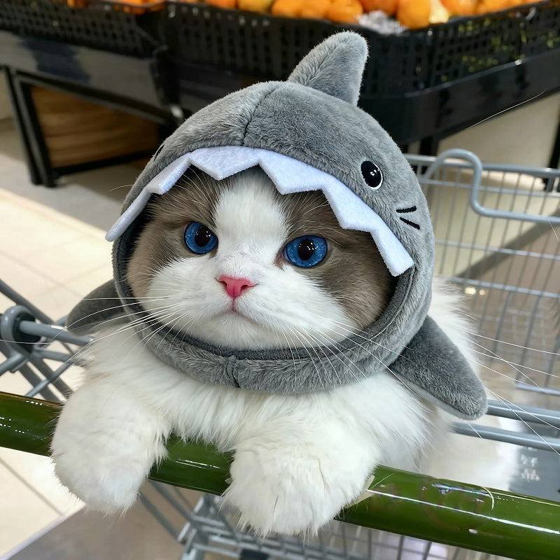 Warm Pet Cat Shark Headgear | LYMIU