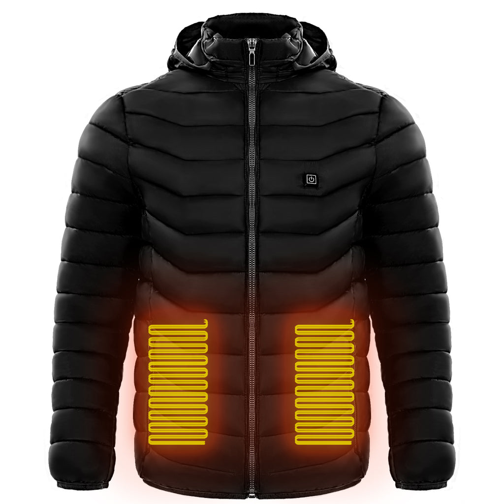 Men's Heated Puffer Jacket with 9 Heating Zones - Electric Insulated Hooded Coat-lymiu