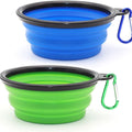 Collapsible Dog Bowls 2-Pack - Portable Travel Pet Food & Water Dishes with Carabiners-lymiu