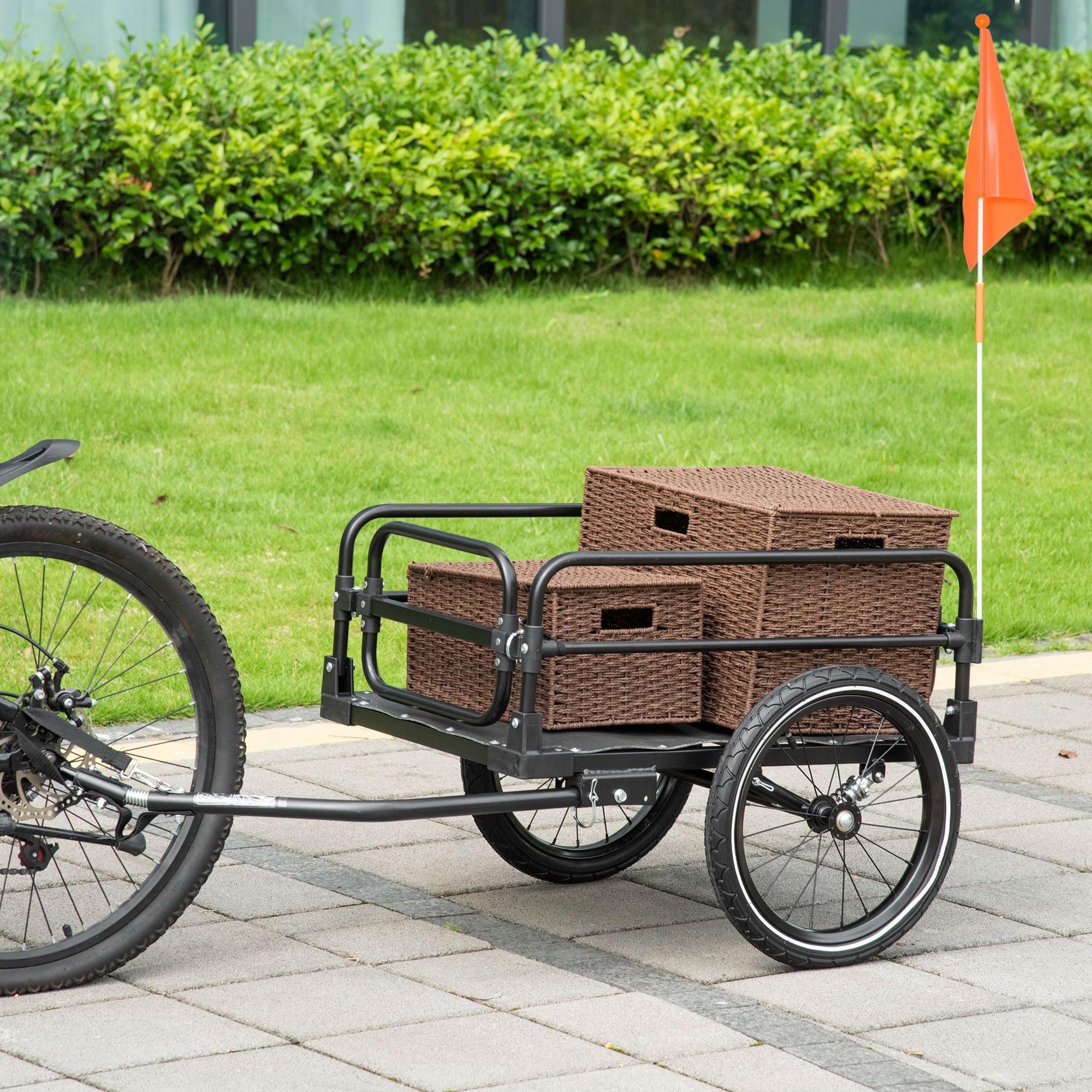 16-Inch Bicycle Cargo Trailer with Suspension, 88 lbs Max Load-lymiu