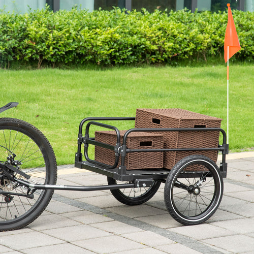 16-Inch Bicycle Cargo Trailer with Suspension, 88 lbs Max Load-lymiu