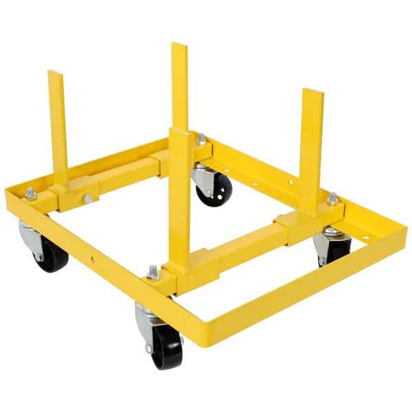 750lbs Rolling Engine Stand | Adjustable Motor Holder with Buckle Straps (Yellow)-lymiu