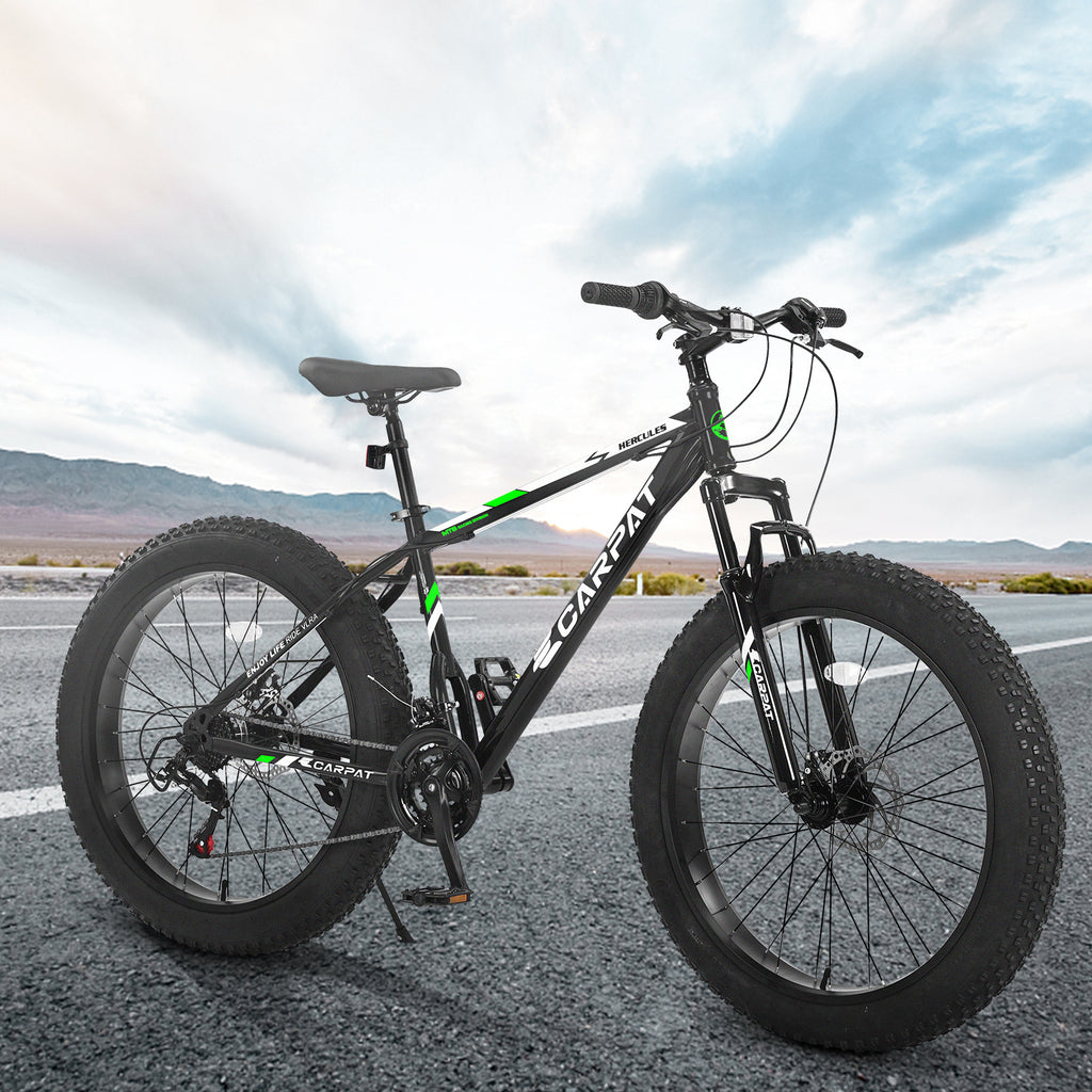 Elecony 26-Inch 21-Speed Fat Tire Mountain Bike, Dual Disc Brake-lymiu