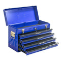 20-Inch Steel Portable Tool Box with 3 Drawers | Powder-Coated Metal Tool Storage Organizer & Cabinet (Blue)-lymiu