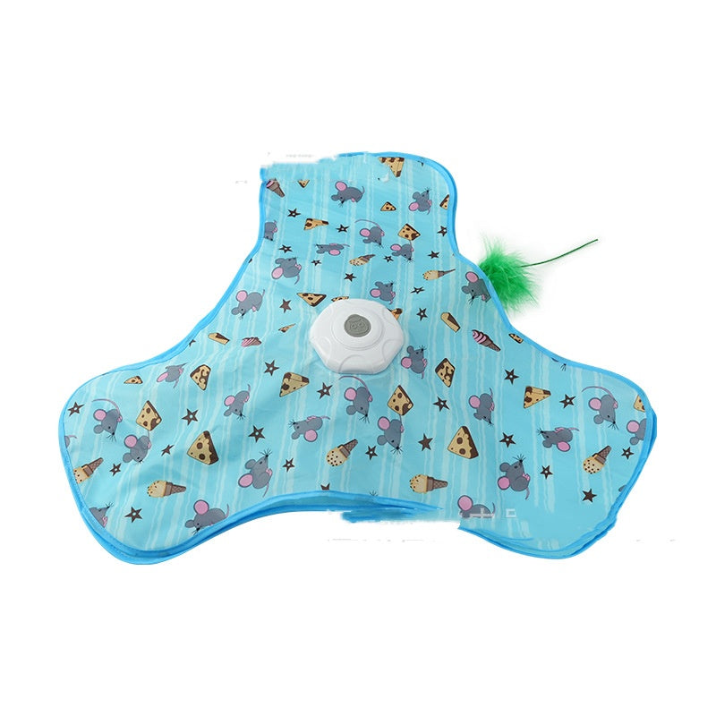 Interactive Hide and Seek Cat Toy with Squeaky Mouse & Moving Concealed Feathers-lymiu