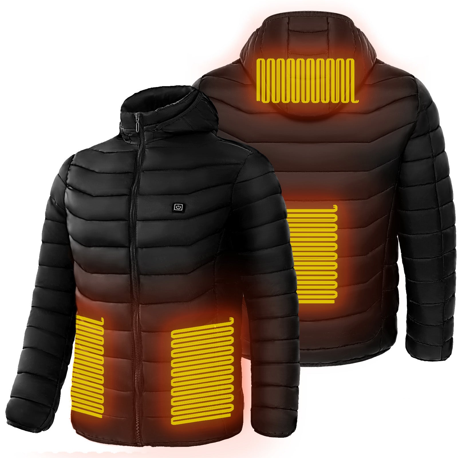 Men's Heated Puffer Jacket with 9 Heating Zones - Electric Insulated Hooded Coat-lymiu