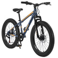 Elecony 24-Inch 7-Speed Fat Tire Mountain Bike, Dual Disc Brake-lymiu