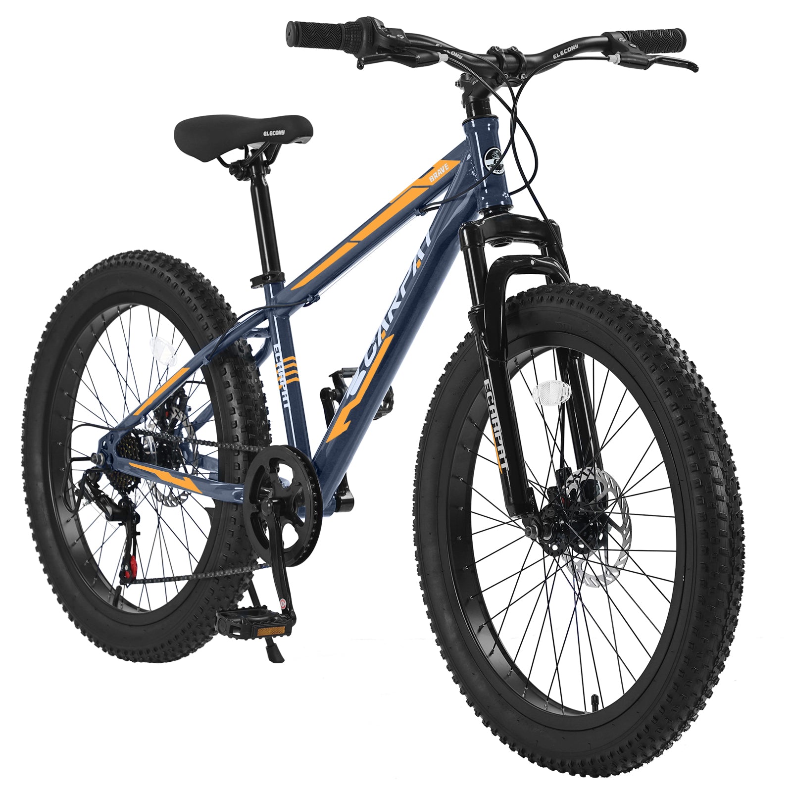 Elecony 24-Inch 7-Speed Fat Tire Mountain Bike, Dual Disc Brake-lymiu