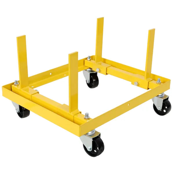 750lbs Rolling Engine Stand | Adjustable Motor Holder with Buckle Straps (Yellow)-lymiu