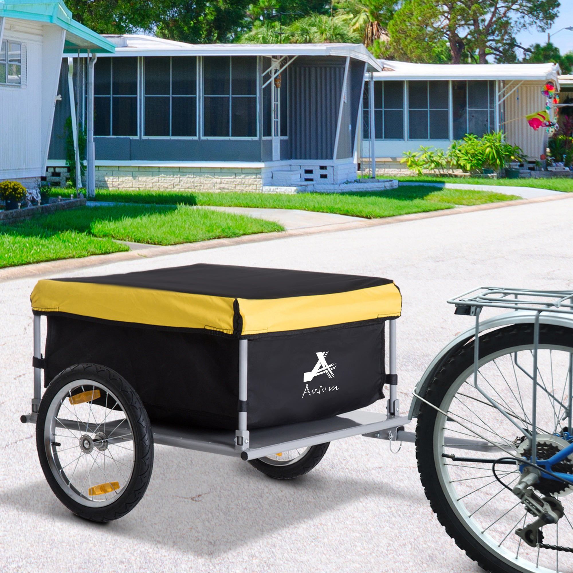 20-Inch to 26-Inch Bicycle Cargo Trailer with Removable Cover-lymiu