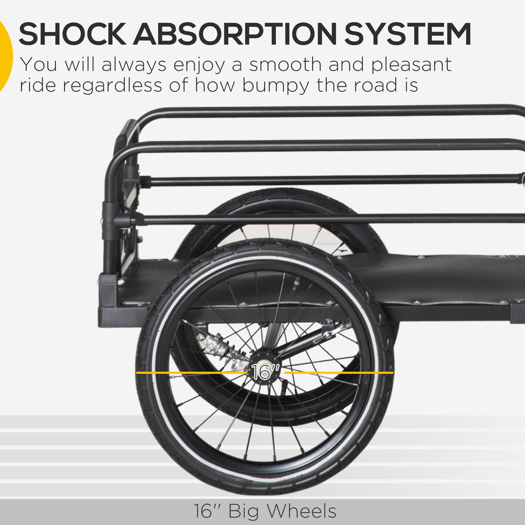 16-Inch Bicycle Cargo Trailer with Suspension, 88 lbs Max Load-lymiu