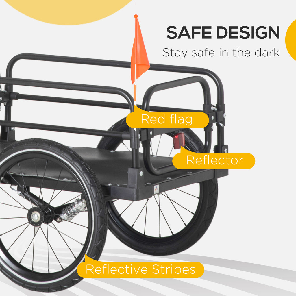 16-Inch Bicycle Cargo Trailer with Suspension, 88 lbs Max Load-lymiu