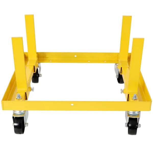 750lbs Rolling Engine Stand | Adjustable Motor Holder with Buckle Straps (Yellow)-lymiu