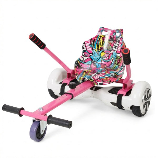 Hoverboard Go-Kart Seat Attachment | Fits 6.5" to 10" Hoverboards, Adjustable Off-Road Frame (Pink)=lymiu