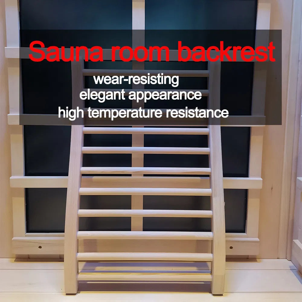 Hemlock Wood Round Stick Sauna Backrest | Ergonomic Wooden Back Support for Sauna & Spa-lymiu