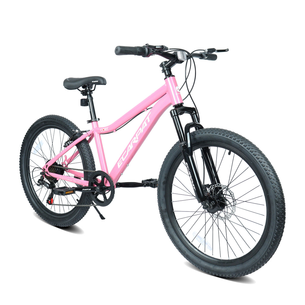 24-Inch 7-Speed Youth Mountain Bike, Front Suspension-lymiu