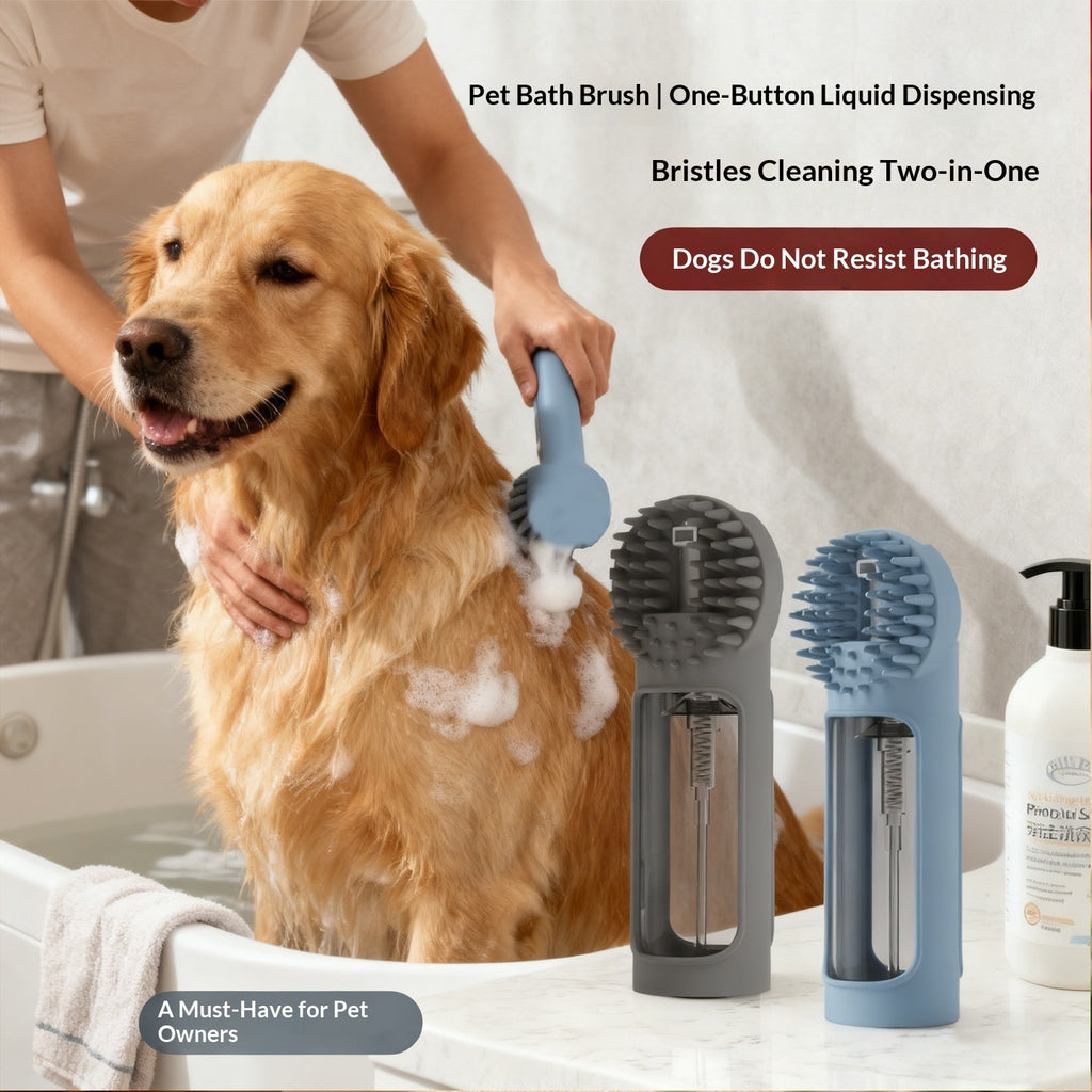 Multifunctional Silicone Pet Bath Brush & Foaming Dog & Cat Massage Grooming Tool-lymiu