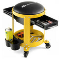 Yellow Rolling Workshop Creeper Seat with Drawers-lymiu