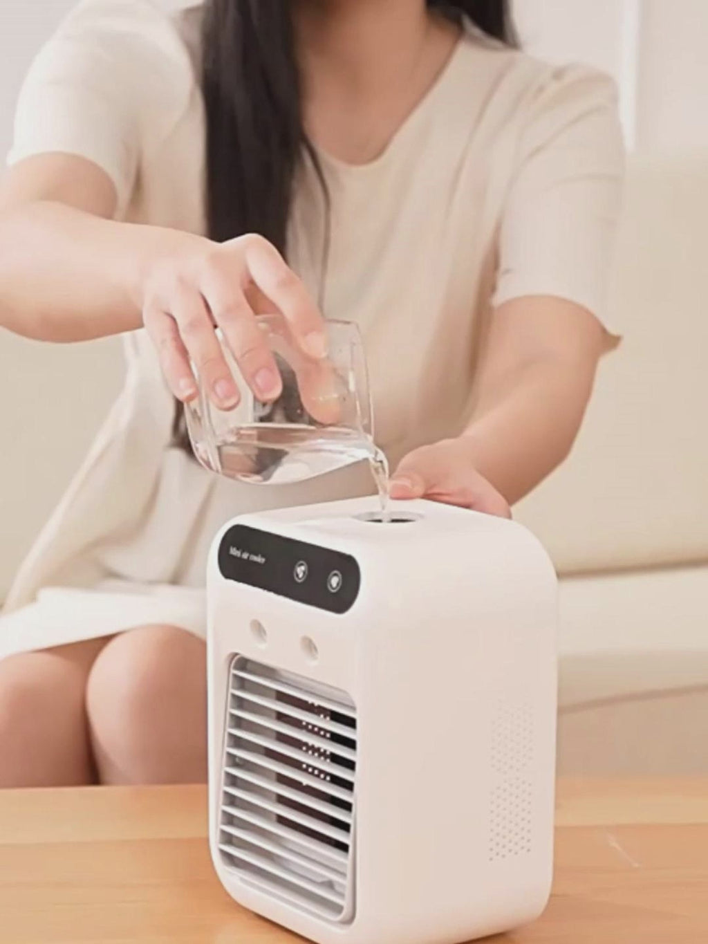 Portable Air Conditioner & Water Cooling Fan - Mini Personal Air Cooler for Room, Office & Car