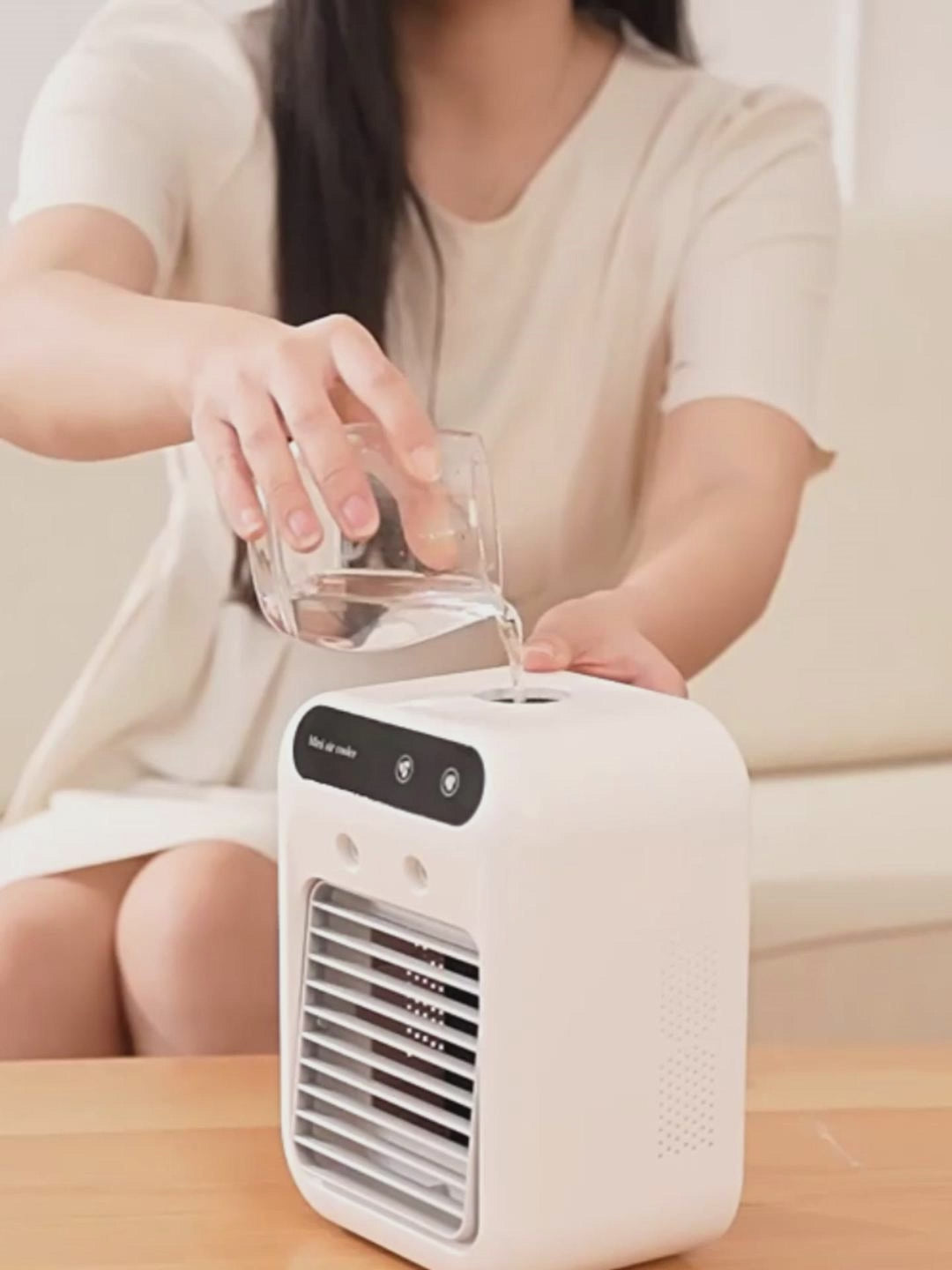 Portable Air Conditioner & Water Cooling Fan - Mini Personal Air Cooler for Room, Office & Car