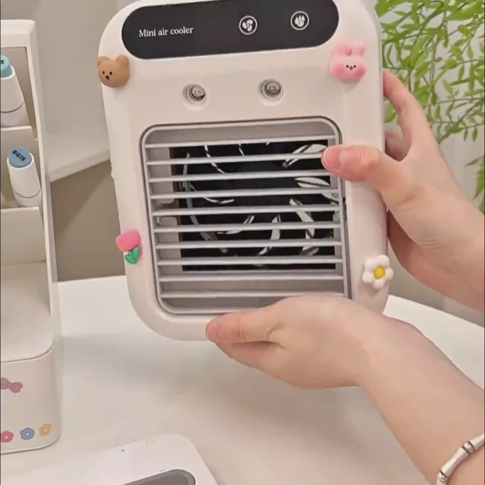 Portable Air Conditioner & Water Cooling Fan - Mini Personal Air Cooler for Room, Office & Car
