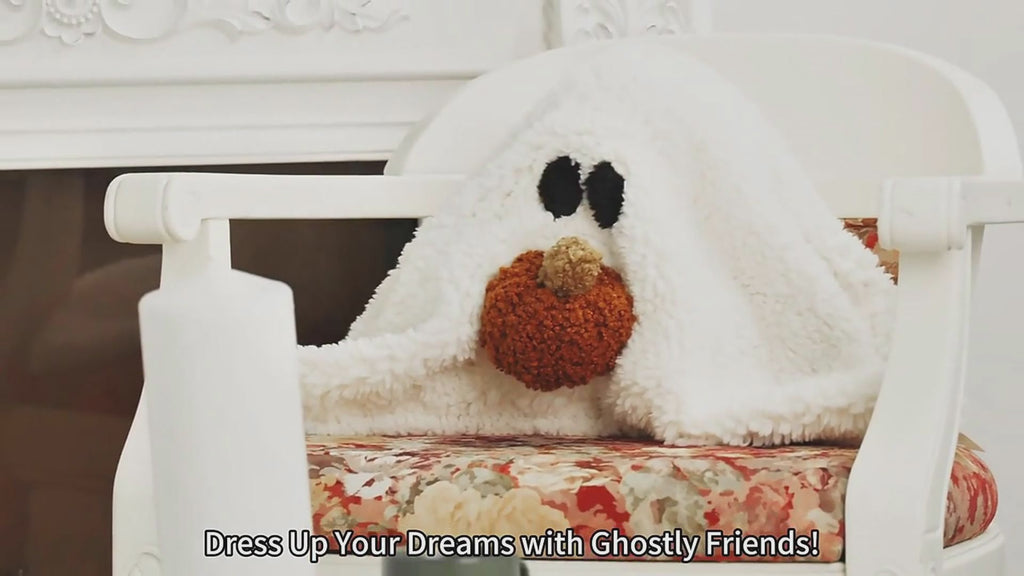 New Gus The Ghost With Pumpkin Pillow Halloween Plush Throw Pillow Cushion | LYMIU