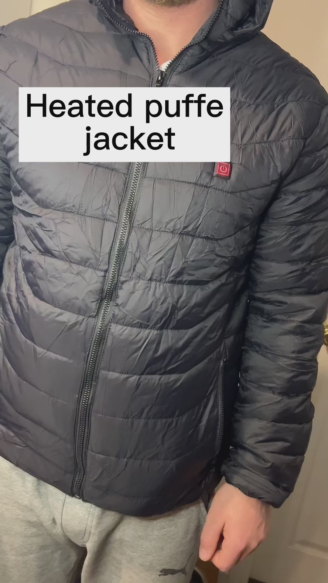 Men's Heated Puffer Jacket with 9 Heating Zones - Electric Insulated Hooded Coat-lymiu