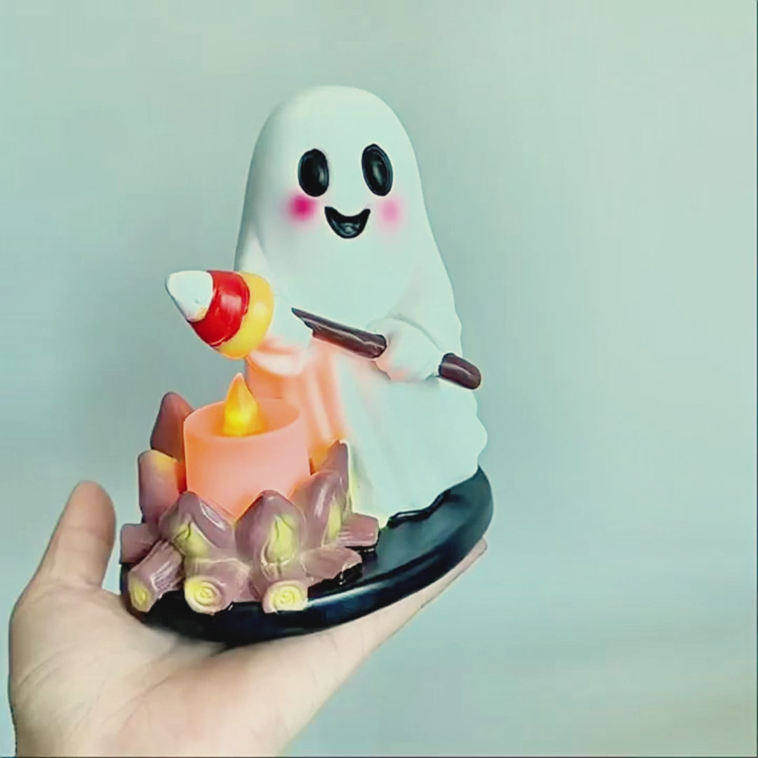 Halloween Campfire Tealight Holder - Resin Ghost & Mummy Candle Holder | LYMIU